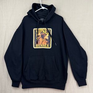 PRO WEST FLEECE Black Graphic Hoodie